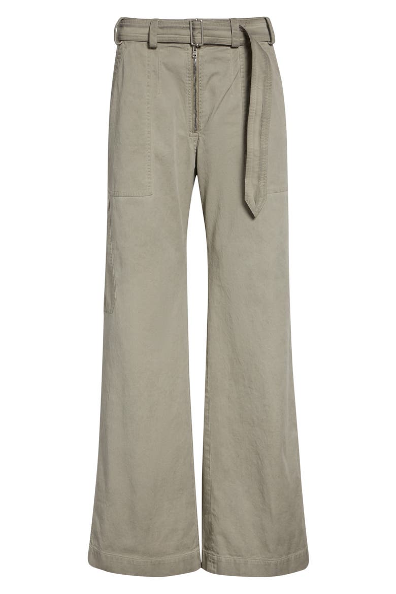 Parko Belted Cotton Stretch Gabardine Wide Leg Pants, Alternate, color, CLAY BEIGE