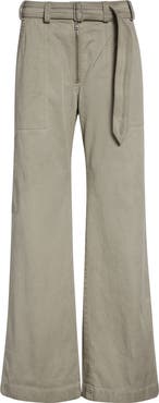 Acne Studios Parko Belted Cotton Stretch Gabardine Wide Leg Pants