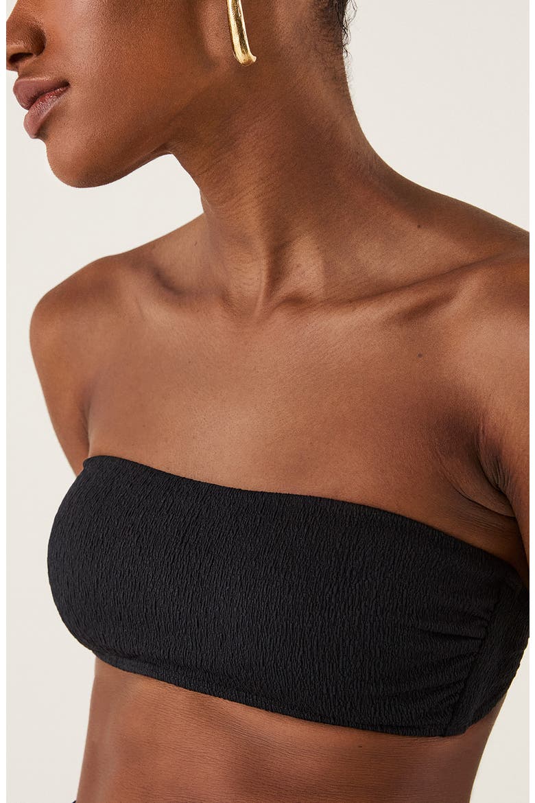 Rosie Bandeau Bikini Top, Alternate, color, BLACK