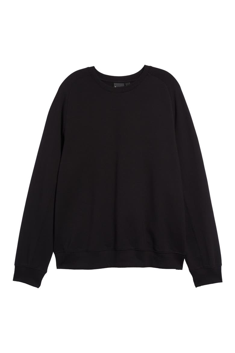 Crewneck Fleece Sweatshirt, Alternate, color, BLACK