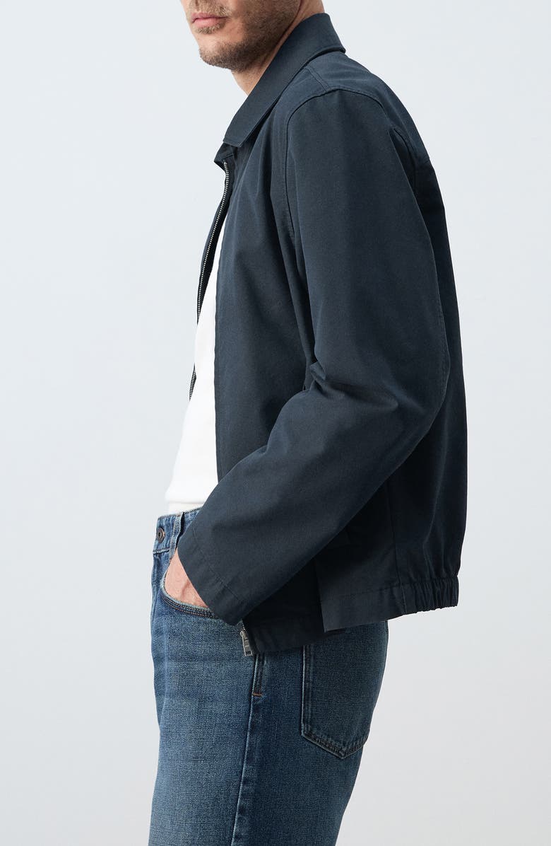 MANGO Cotton Blend Jacket, Alternate, color, Navy