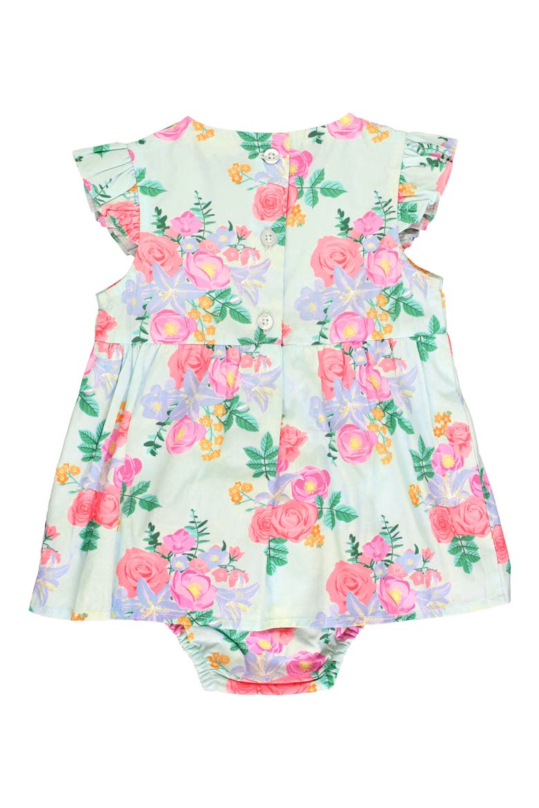 Floral Ruffle Skirted Romper, Alternate, color, GREEN