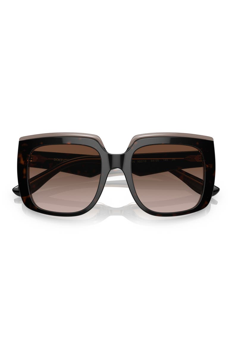 54mm Gradient Square Sunglasses, Alternate, color, TRANSPARENT BROWN