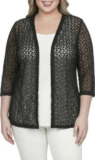 Standards & Practices Lace Open Front Cardigan