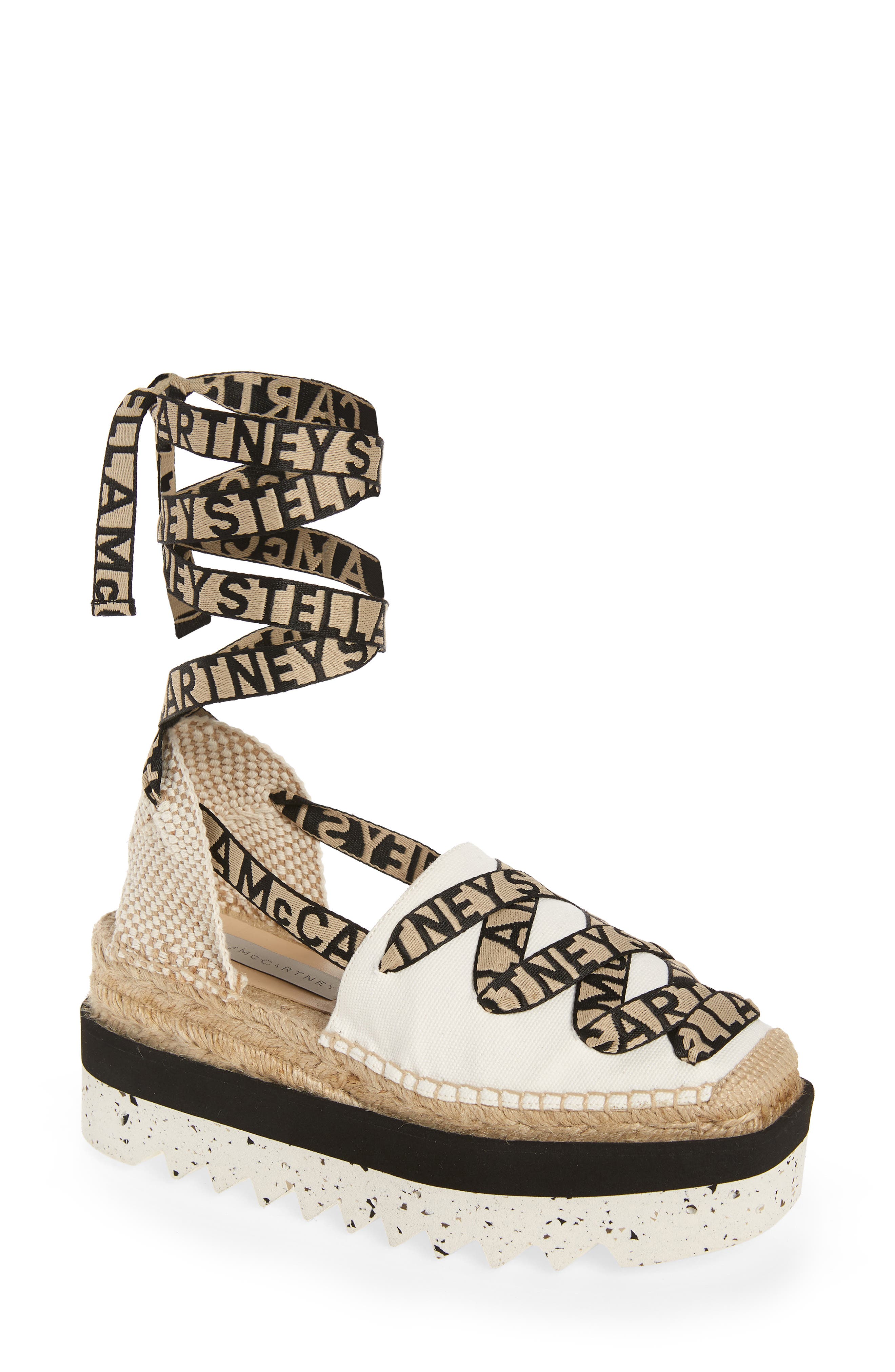Gaia Logo Strap Espadrille, Main, color, CAMELIA