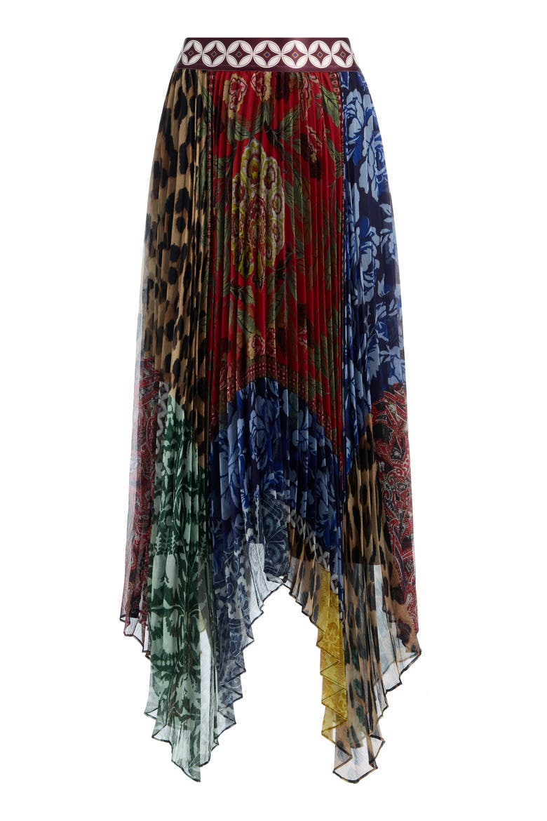 Katz Pleated Maxi Handkerchief Hem Skirt, Alternate, color, OFF THE GRID LG