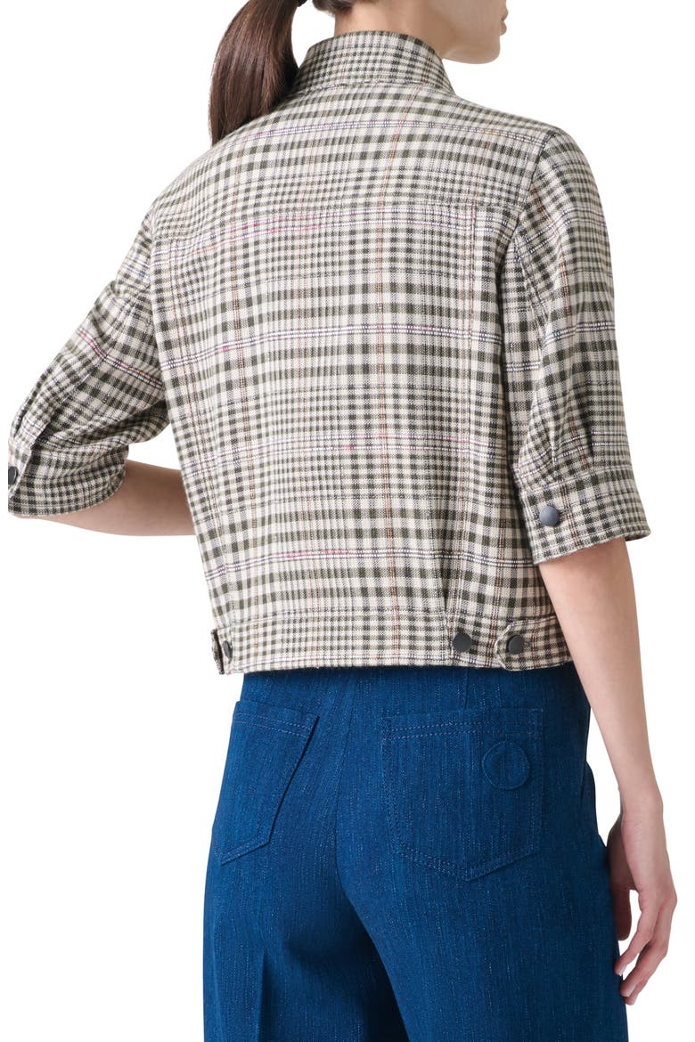 Check Crop Jacket, Alternate, color, CREAM-BLACK