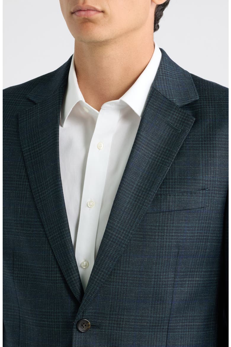 Henrik Virgin Wool Blend Sport Coat, Alternate, color, GREEN VIRGIN WOOL CHECK