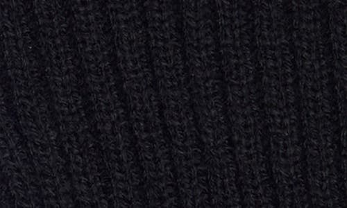 Steve Madden Rib Knit Faux Leather Gloves In Black