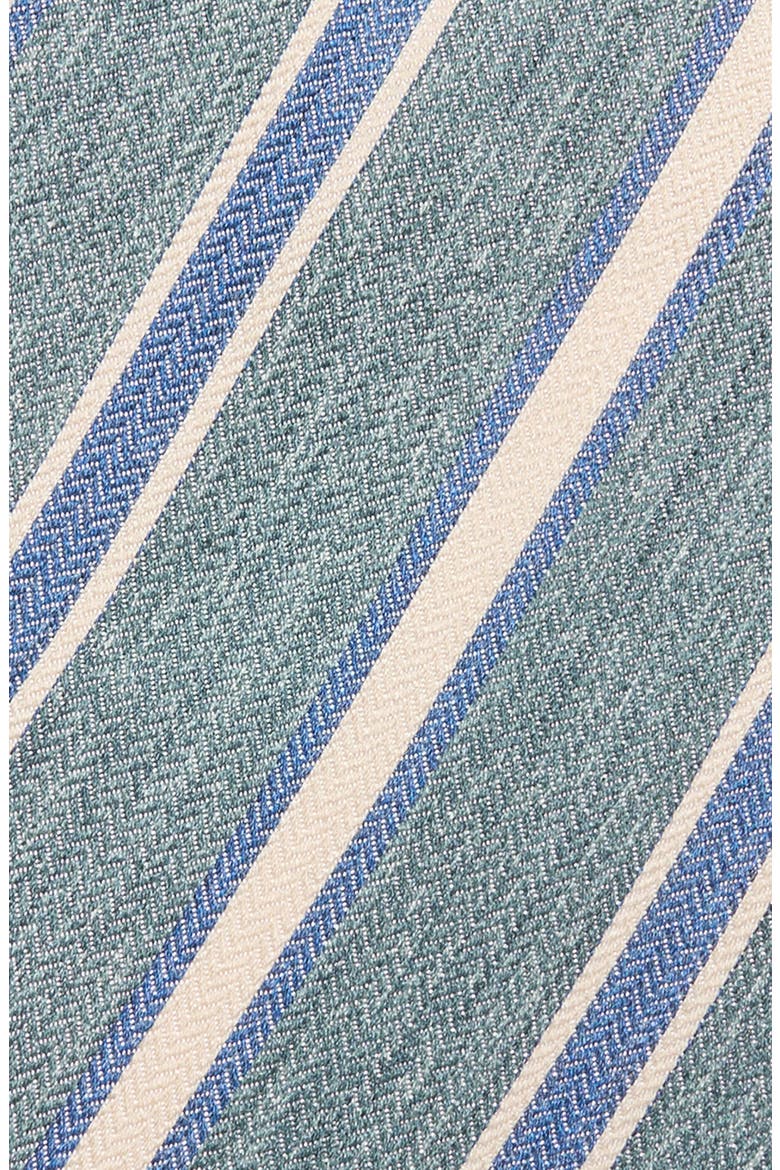 Stripe Silk Tie, Alternate, color, GREEN