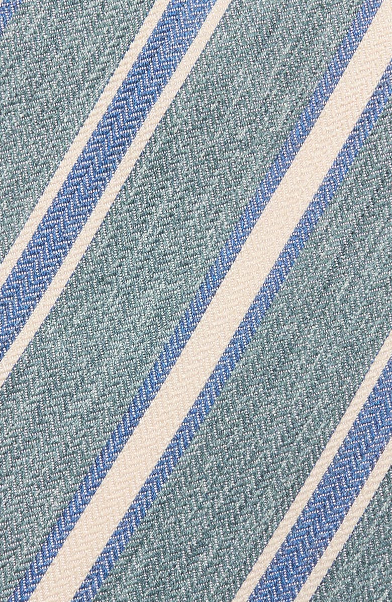 David Donahue Stripe Silk Tie, Alternate, color, Green