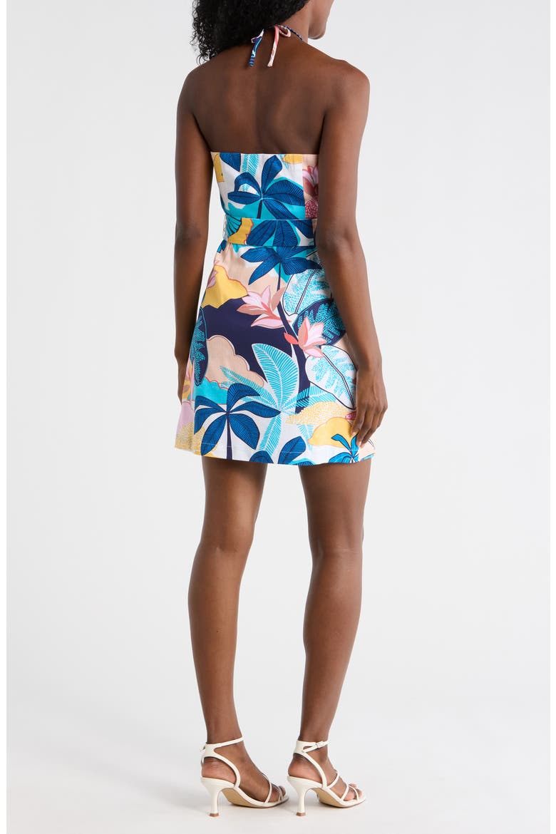 A New Day Poppy Mini Halter Dress, Alternate, color, BLUE/ WHITE MULTI