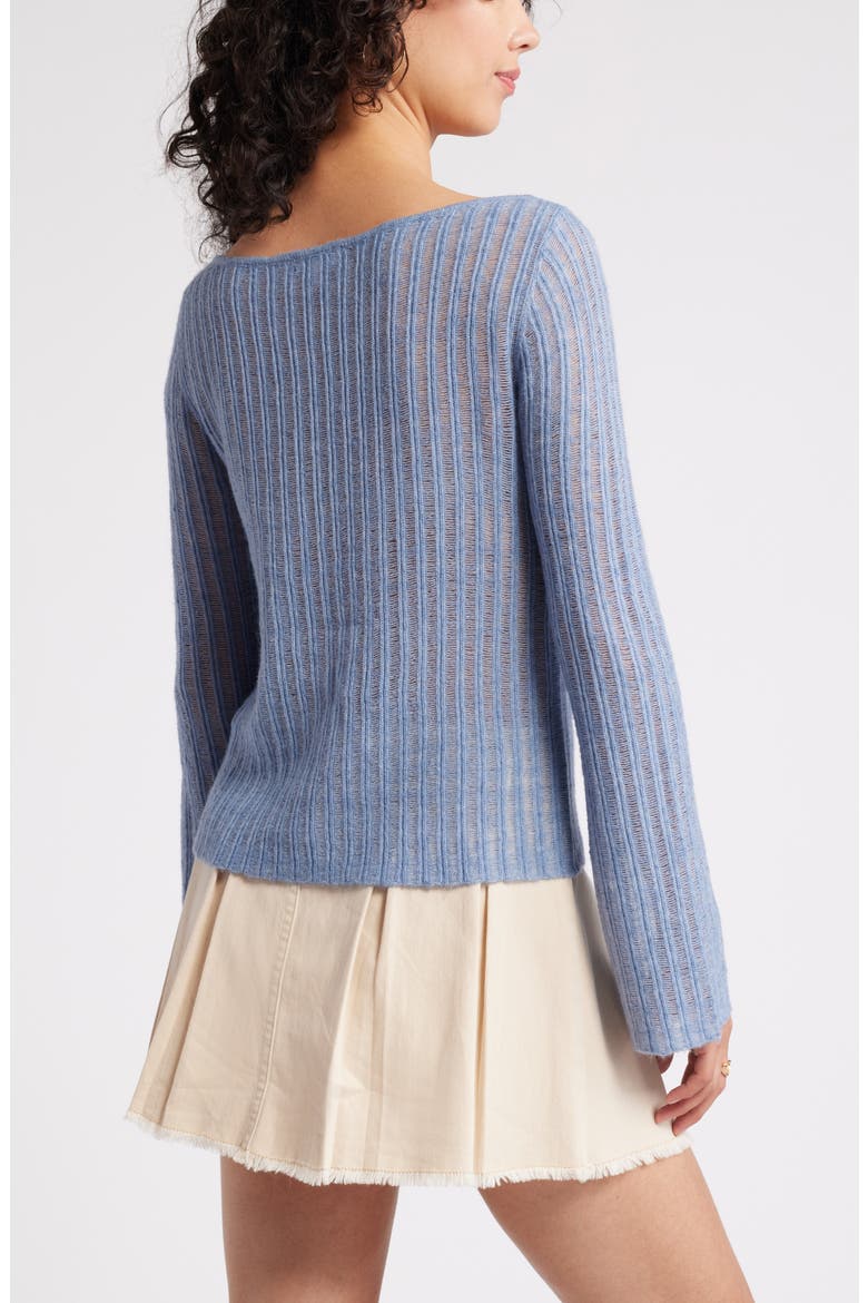Ladder Stitch Sweater, Alternate, color, BLUE INDIGO