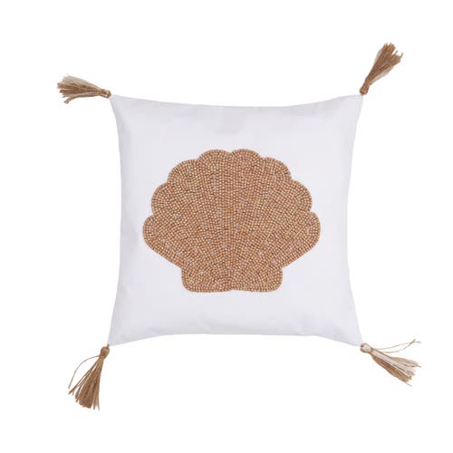 C & F Home C&f Home Shell Handmade Wood Beaded Throw Pillow In Orange