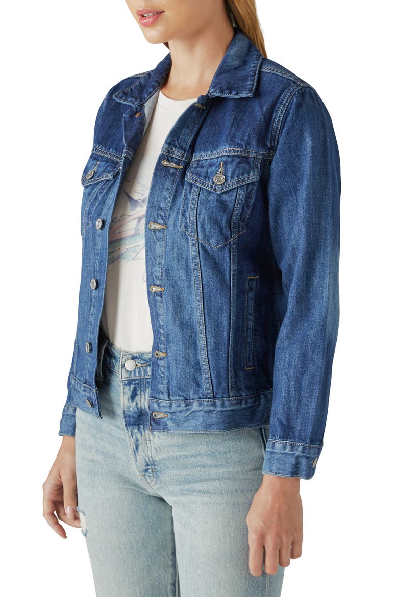 The Tomboy Denim Trucker Jacket, Alternate, color, PRESIDIO