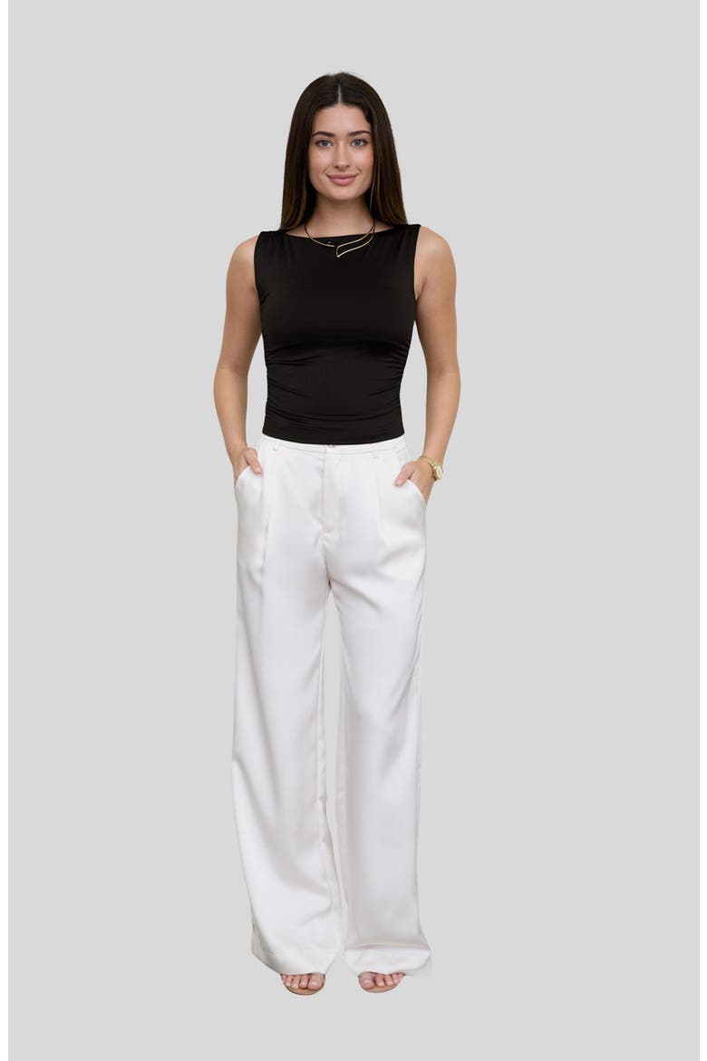 Boat Neck Sleeveless Top, Alternate, color, BLACK