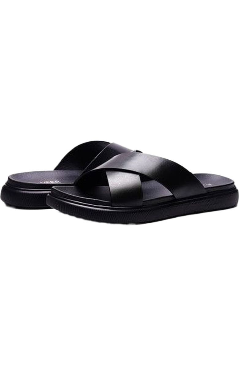 A. Veer Rioza Sandal, Alternate, color, Black Leather