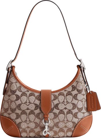 COACH Hamptons Crystal Signature Jacquard Hobo Bag | Nordstrom