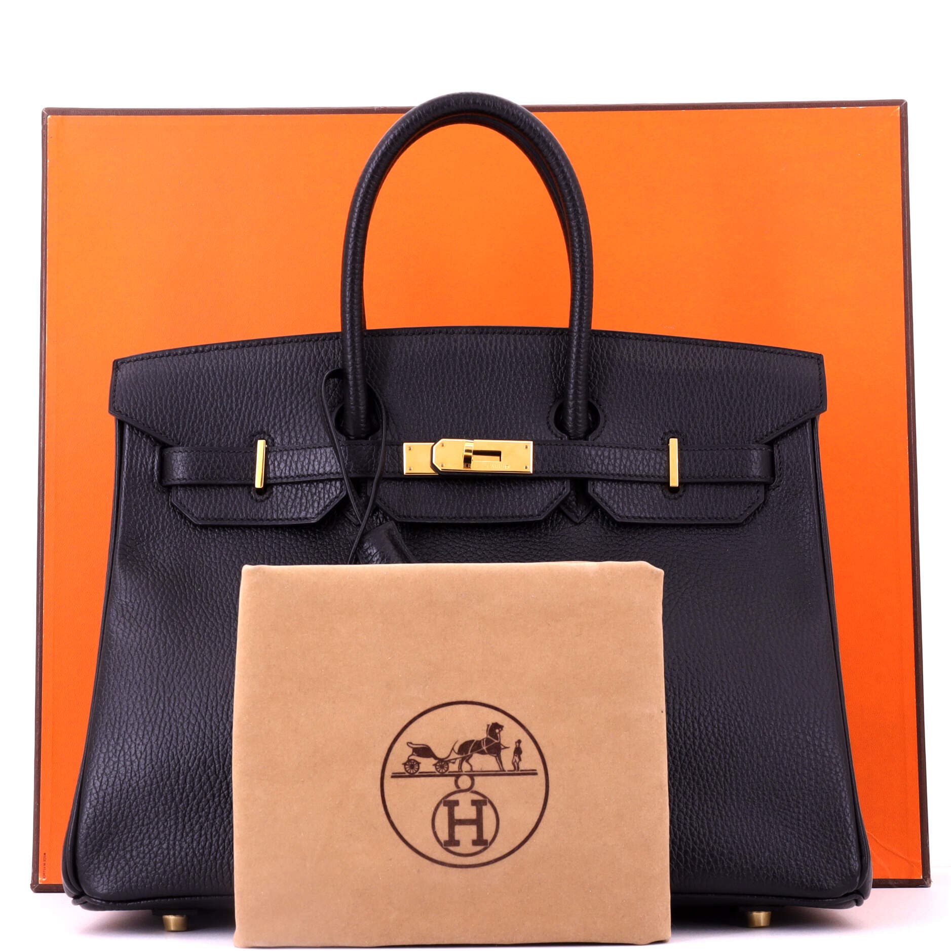 Pre-Owned Hermes Birkin Handbag Black Ardennes with Gold Hardware 35, Alternate, color, Noir