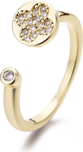 14K Gold Plated Cubic Zirconia Open Band Ring