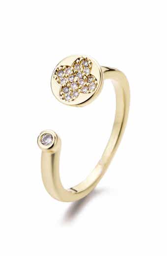 Adornia 14K Gold Plated Cubic Zirconia Open Band Ring