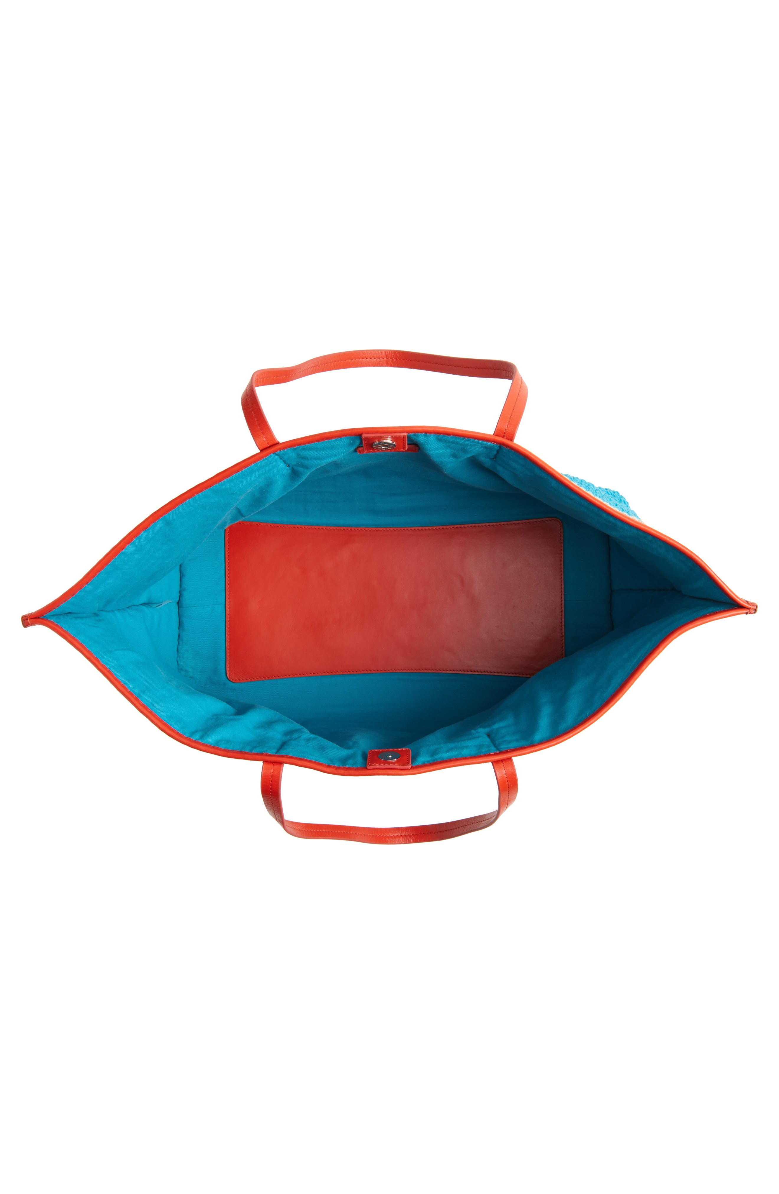 STAUD Large Christos Crochet Tote, Alternate, color, Great White