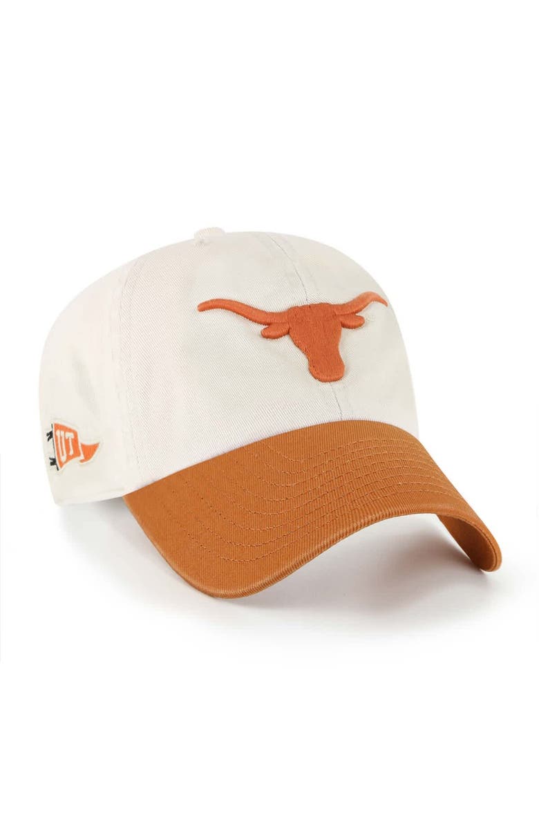 '47 Men's '47 Cream Texas Longhorns Grand Stand Clean Up Adjustable Hat, Main, color, 