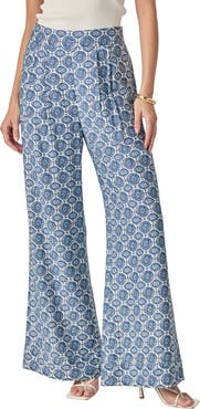 English Factory Print Wide Leg Pants