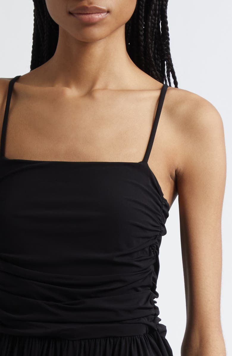 Weekend Max Mara Ghia Cross Back Ruched Sundress, Alternate, color, Black