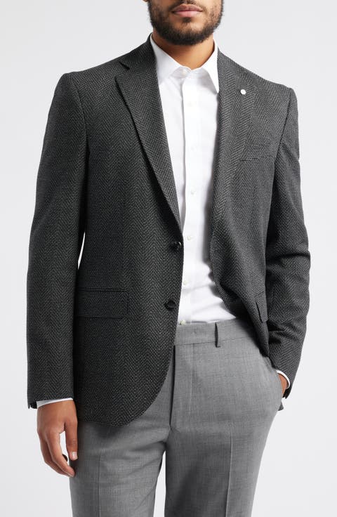 Karl Slim Fit Soft Construction Textured Sport Coat