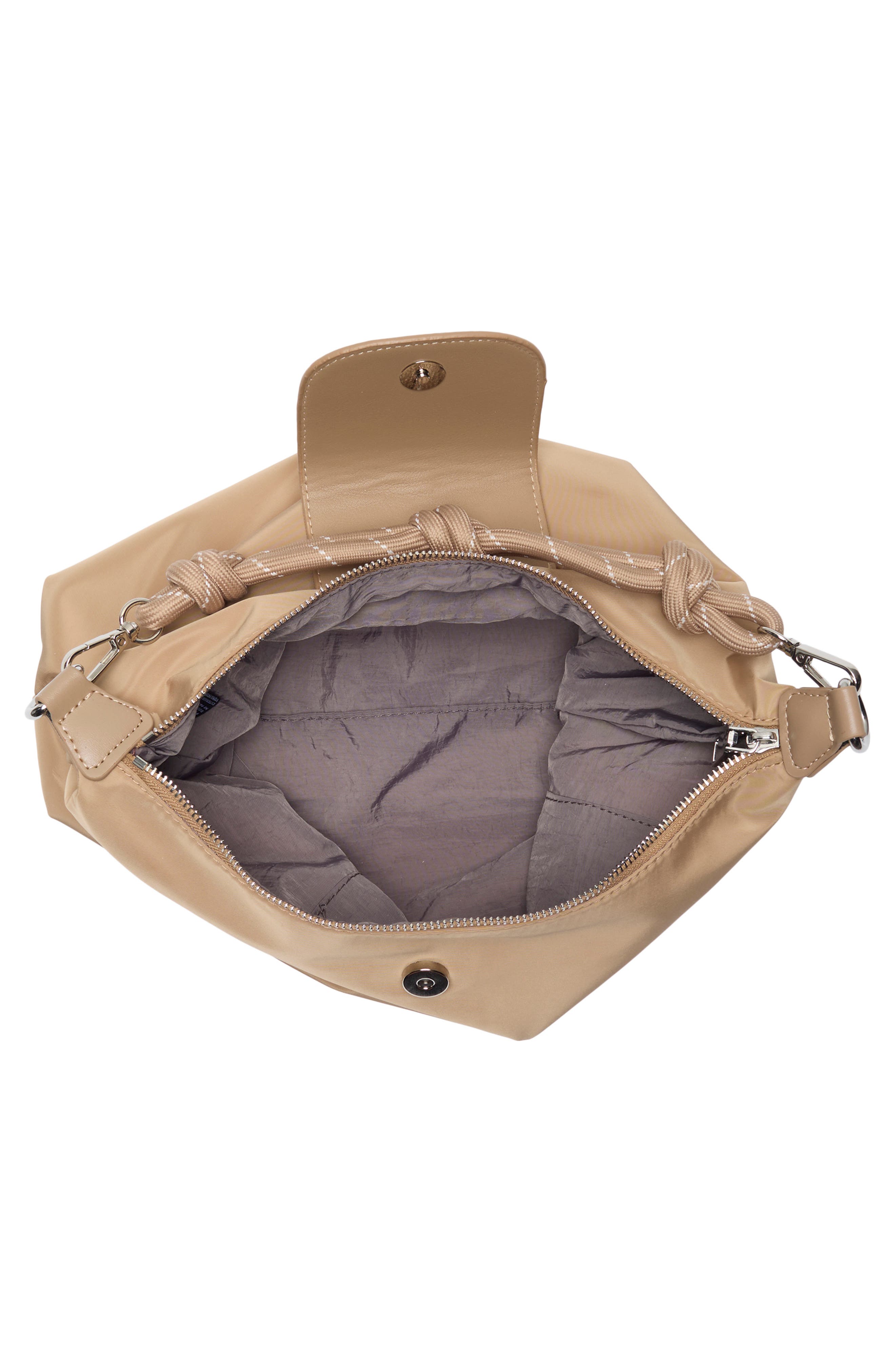 Nylon Flap Crossbody Bag, Alternate, color, BEIGE