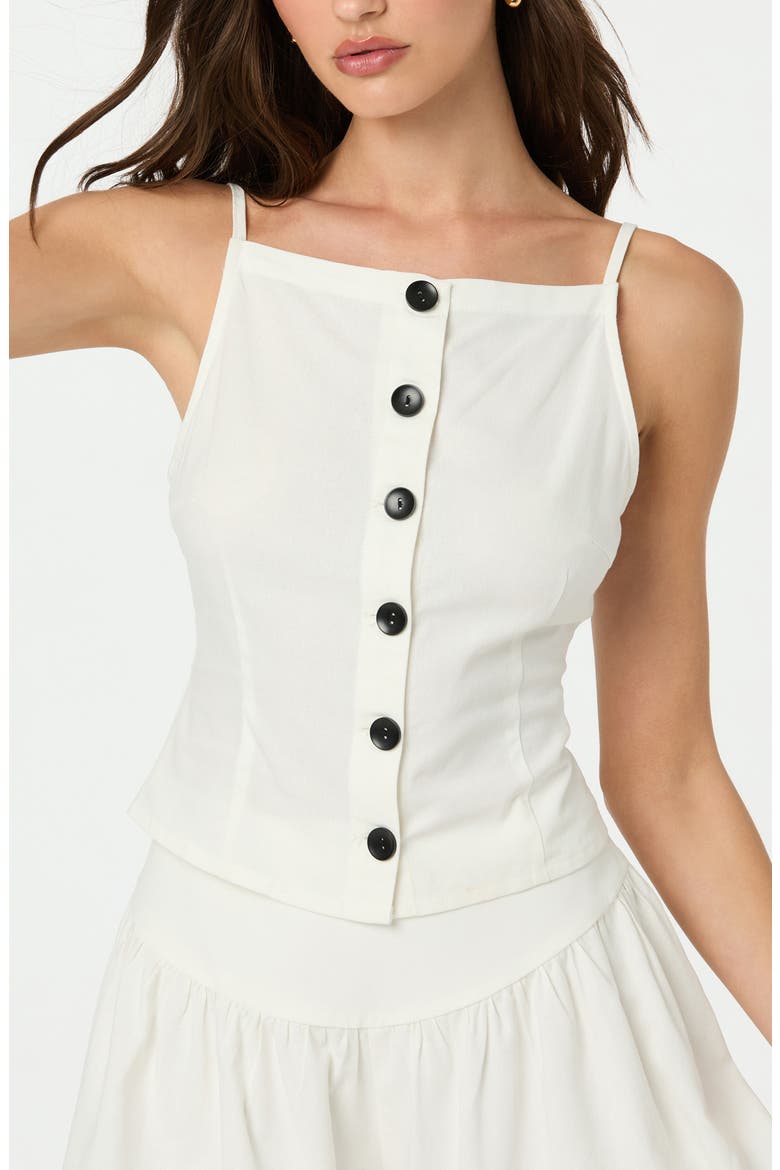 Boat Neck Button-Up Camisole, Alternate, color, WHITE
