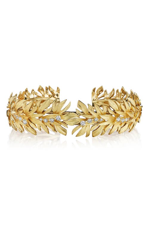 Hueb Bahia Diamond Leaf Bracelet In Gold