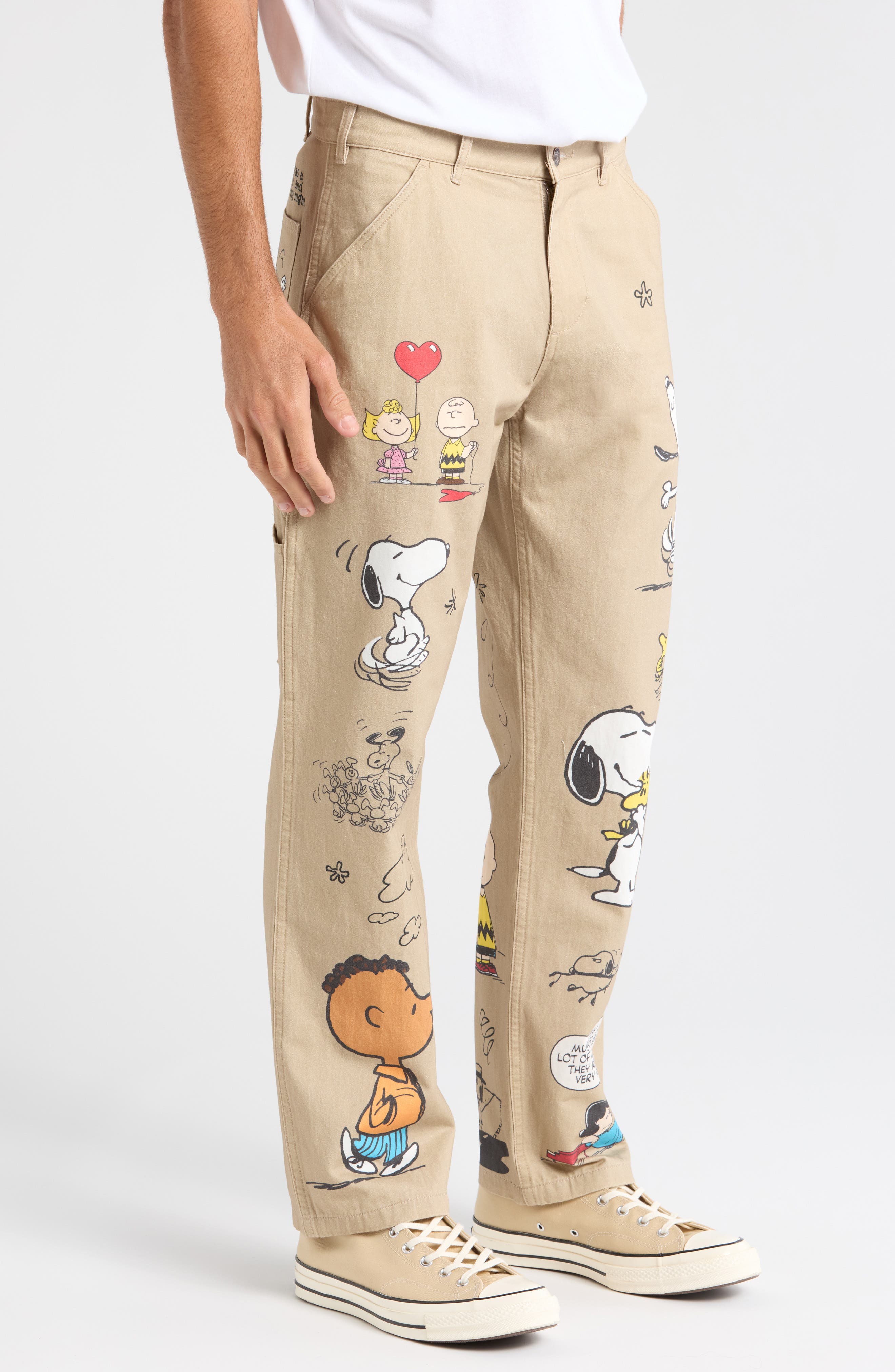 x Peanuts Senior Flat Front Pants (Men) | Nordstrom