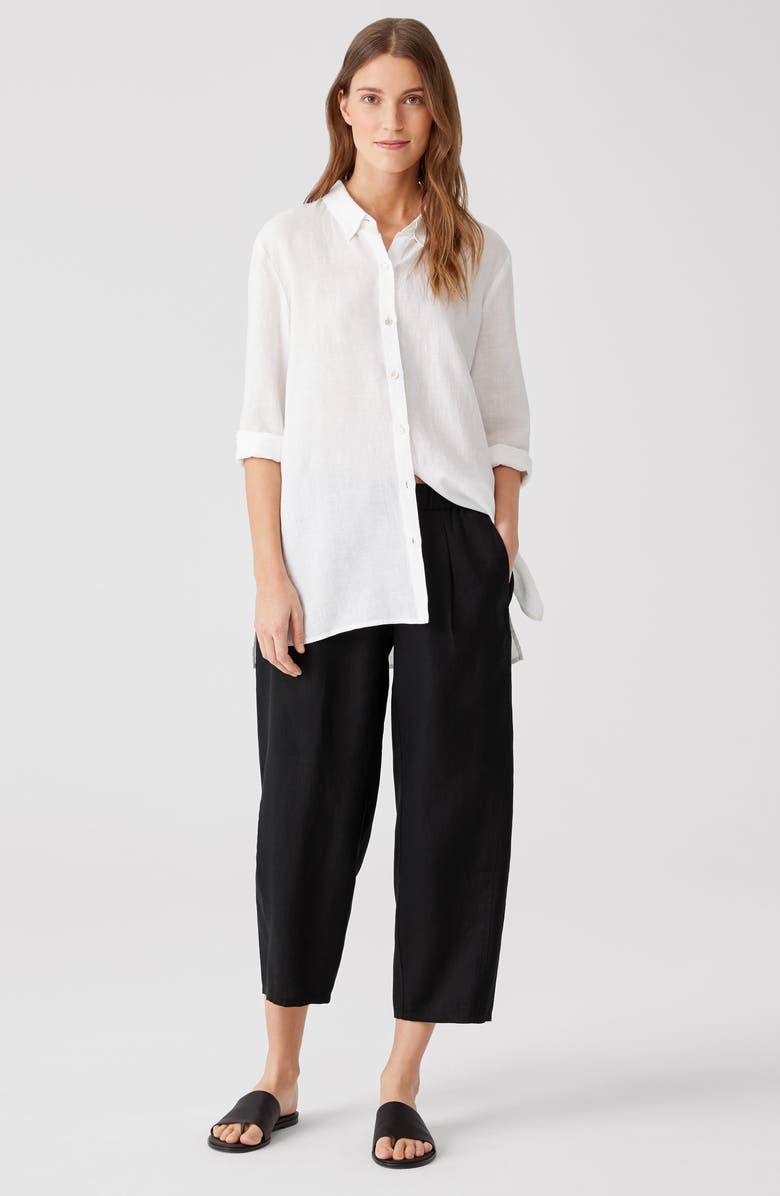 Eileen Fisher Lantern Crop Organic Linen Pants, Alternate, color, 