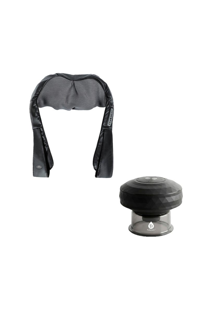 PURSONIC Cupping Therapy Device & 3D Shiatsu Electric Back Massager with Heat, Main, color, Black