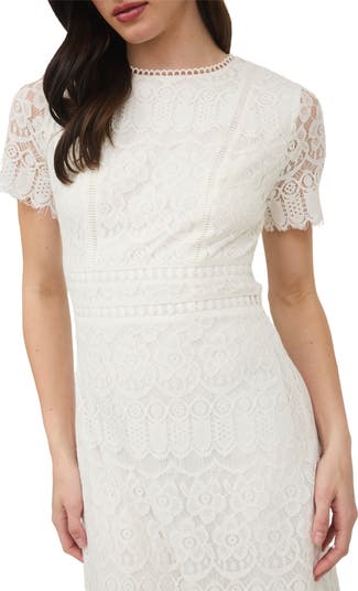 Scalloped Lace Midi Dress