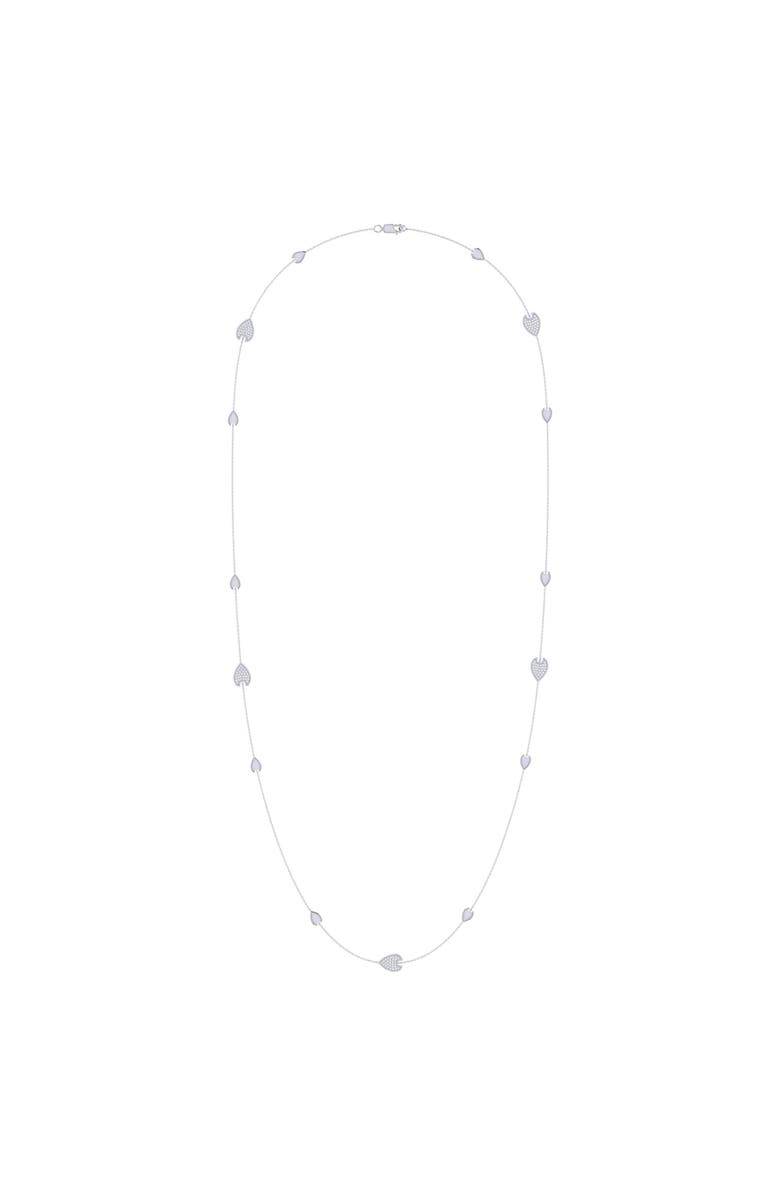 LuvMyJewelry Avani Raindrop Layered Sterling Silver Diamond Necklace, Main, color, Silver