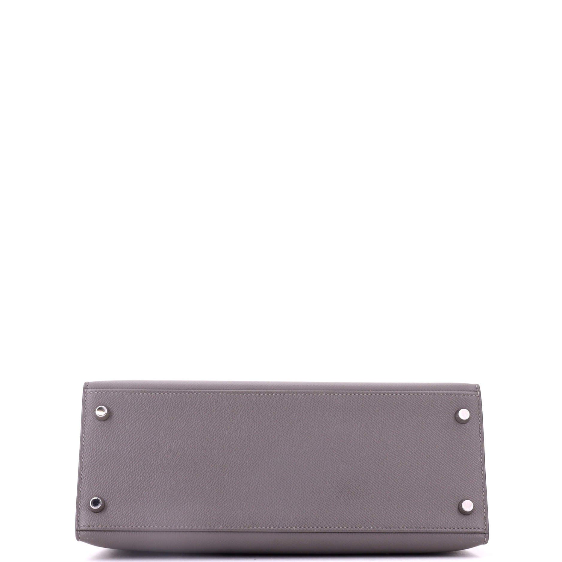 Kelly Handbag Grey Epsom with Palladium Hardware 28, Alternate, color, Grey