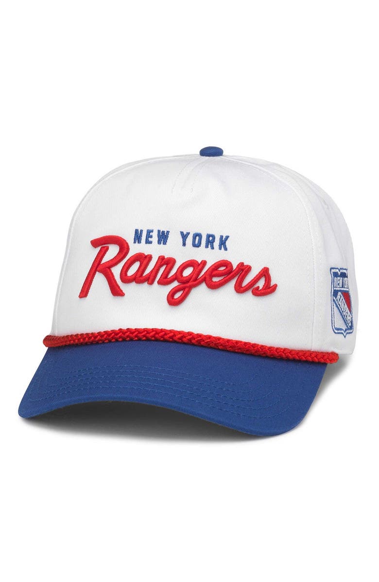 American Needle Men's American Needle White/Blue New York Rangers Roscoe Washed Twill Adjustable Hat, Main, color, 