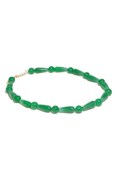 Completedworks The Depths Of Time Chalcedony Beaded Necklace In Green 18ct Gold Plated