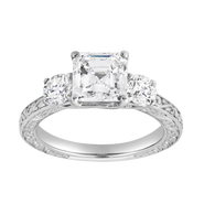LuvMyJewelry Rosalind 14K Gold 2.75 Ct Princess Lab Grown Diamond Engagement Ring