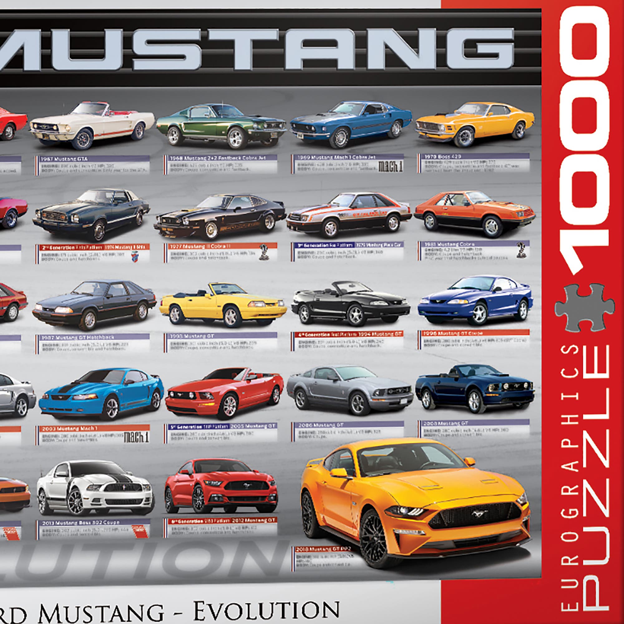 Eurographics Ford Mustang Evolution 50th Anniversary Puzzle, 1000