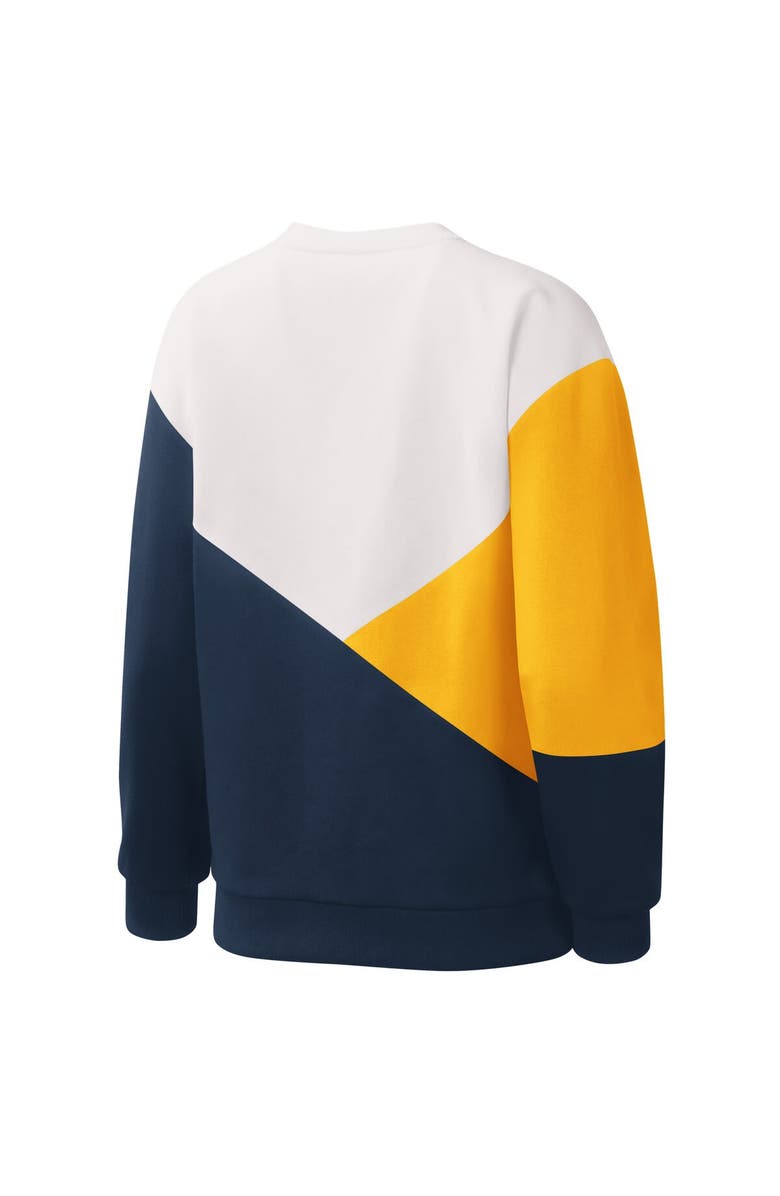 STARTER Women's Starter White/Navy Milwaukee Brewers Shutout Pullover Sweatshirt, Alternate, color, White