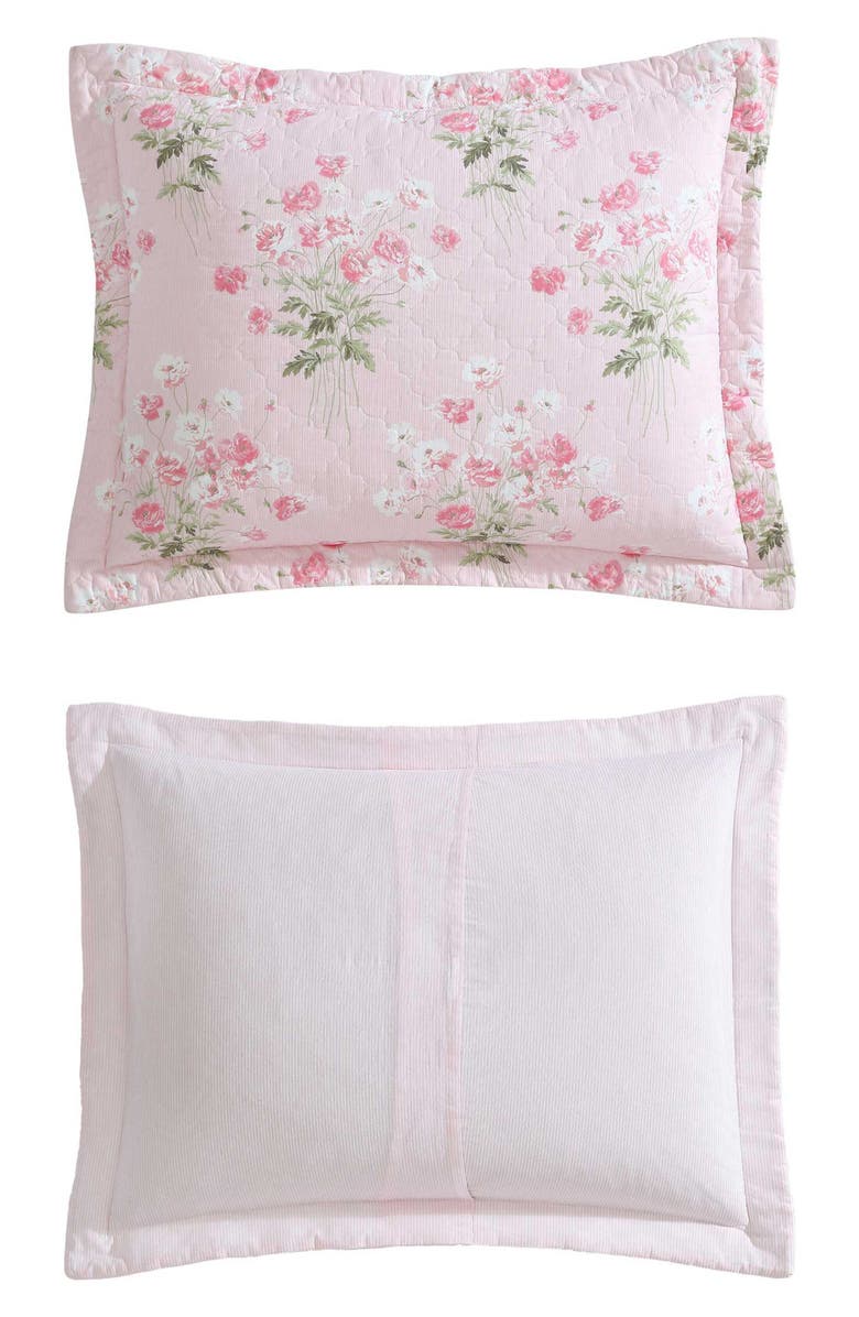 Laura Ashley Veronica's Bouquet Cotton Quilt Set, Alternate, color, Pink/ White