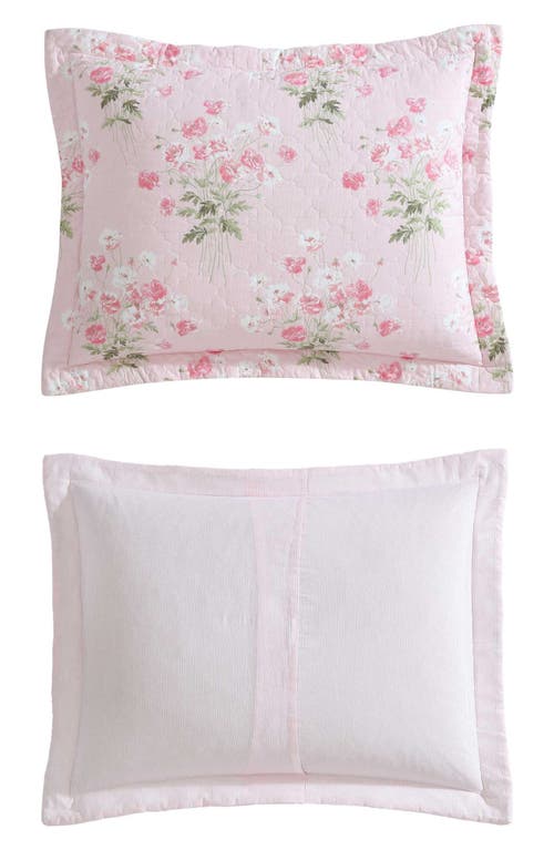 Laura Ashley Veronica's Bouquet Quilt Set In Pink/white