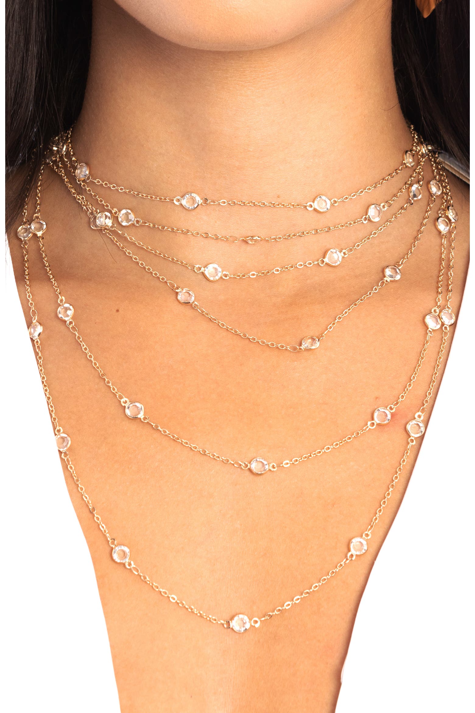 Multilayer Color Guide SAACHI Crystal Glass Multi Layer Necklace (Women) | Nordstromrack