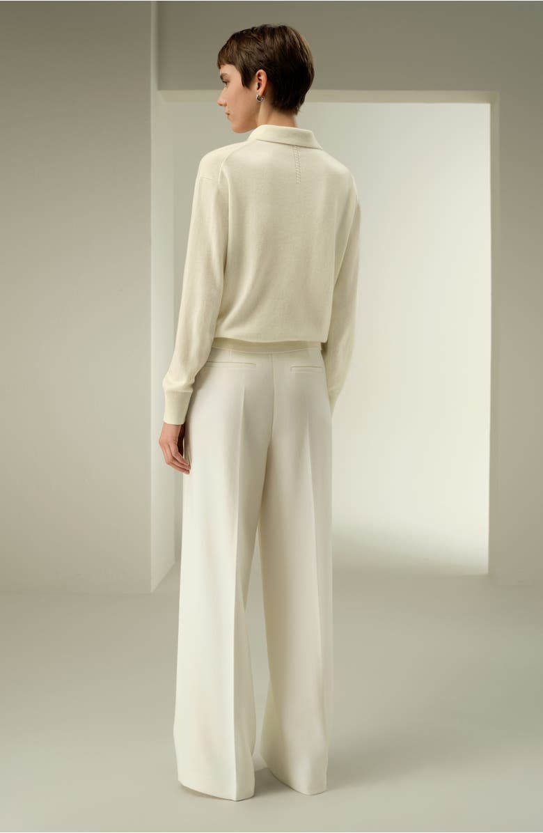 Lilysilk Baby Cashmere Long-Sleeve Polo Shirt, Alternate, color, Cloud