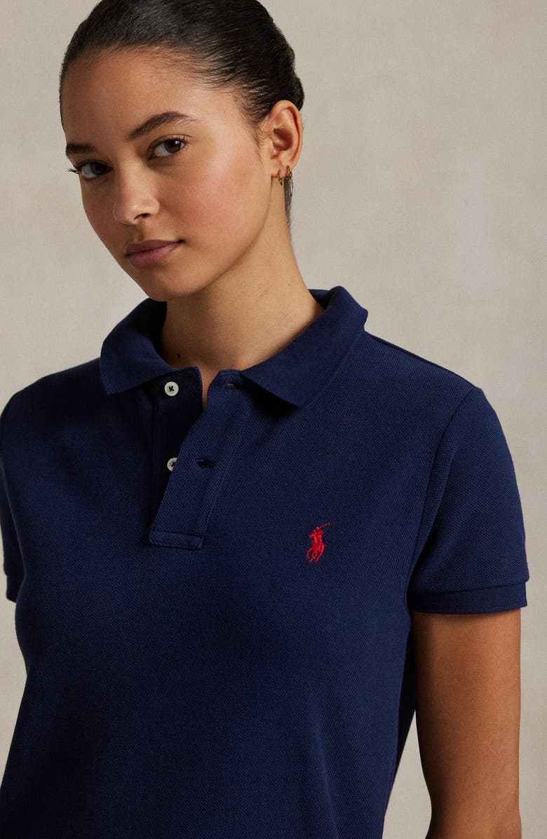 Polo Ralph Lauren Cotton Piqué Polo Dress, Alternate, color, Newport Navy