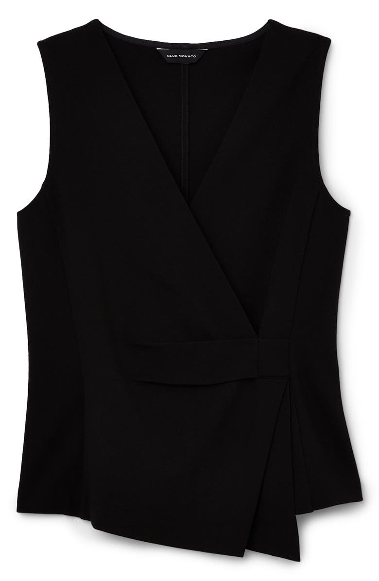 Club Monaco Sleeveless Wrap Front Knit Top, Alternate, color,